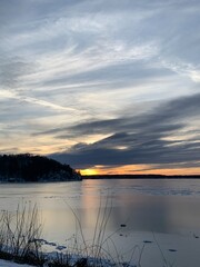 Sunset over Saratoga Lake by Snake Hill