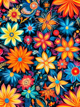 Colorful Abstract Floral: Capture the essence of spring with this vibrant floral pattern.
