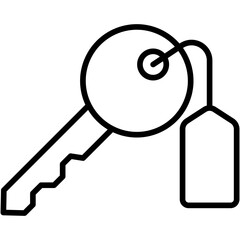 key. black outline icon, use for modern concept, app, and web development.
