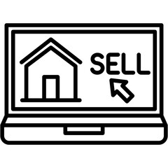 real estate black outline icon, use for modern concept, app, and web development.