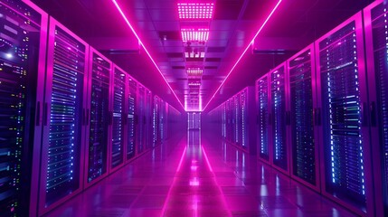 Fototapeta premium a modern data center with a futuristic touch. 