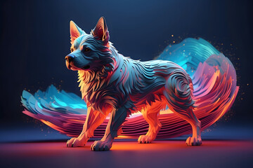 a dog with an abstract theme