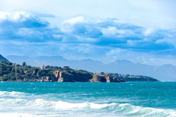 Foto auf Acrylglas Landscape of coastline and town of Cefalu © laudibi