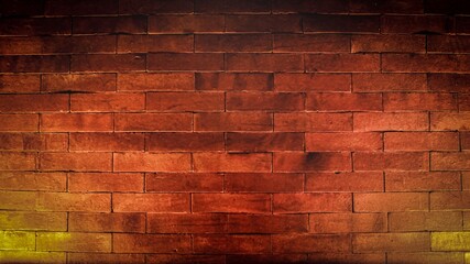 Red brick wall shot on the night time