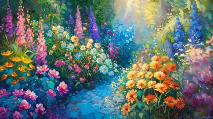 Obraz na płótnie Canvas flowers in the garden