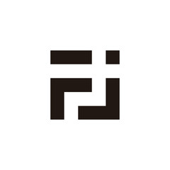 Obraz premium letter fj stripes squares geometric logo vector