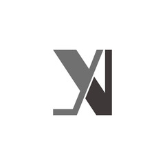 letter yn linked gradient logo vector - obrazy, fototapety, plakaty