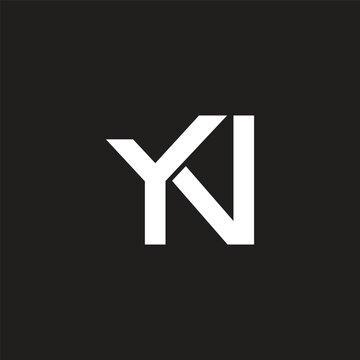 letter yn linked geometric line simple logo vector