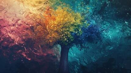 Fototapeta na wymiar Abstract multicolor texture tree