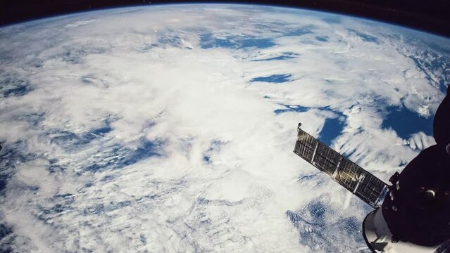 Orbiting over planet Earth. View from International Space Station. Public Domain images from Nasa	