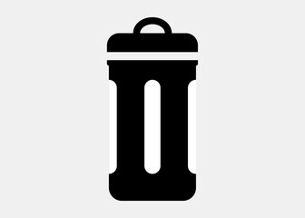 trash can icon vector, Bin, Recycle bin, for web and mobile, modern minimalist flat design. Vector Black icon on light grey background. isolated, Images with Copy Space, vertical, individual icon 