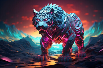 a tiger with an abstract theme