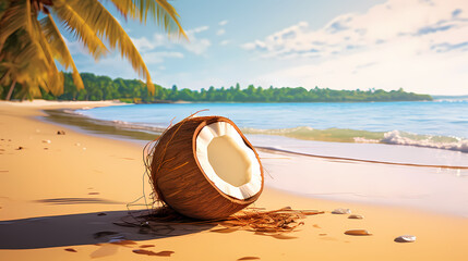 Fototapeta na wymiar Close view of fresh coconut