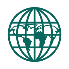 Obraz premium An icon of a Globe outline vector