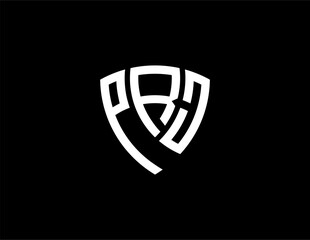 Fototapeta premium PRJ creative letter shield logo design vector icon illustration