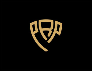 Fototapeta premium PRP creative letter shield logo design vector icon illustration