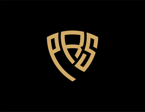 PRS creative letter shield logo design vector icon illustration