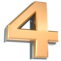 Number 4 3D Render