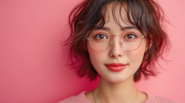 Zdjęcie przedstawia bliski przerys osoby noszącej okulary. Na twarzy widoczne są szczeg&oacute;ły soczewek i oprawek okularowych