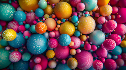 Fototapeta na wymiar A mesmerizing photograph showcasing the intricate beauty of vibrant color balls arranged.