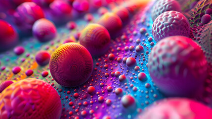A visually striking image of vibrant color balls arranged in an abstract art composition, capturing the vibrant energy and dynamic movement of the arrangement in stunning high definition detail