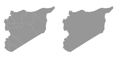 Syria map with administrative divisions. Vector illustration. - obrazy, fototapety, plakaty