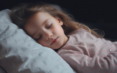 A peaceful child sleeps soundly