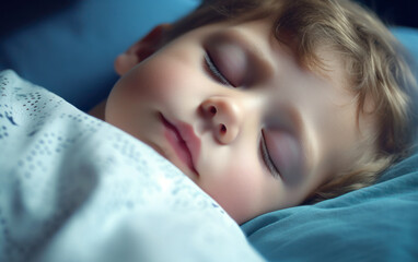 A peaceful child sleeps soundly