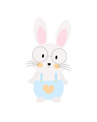 Coelhinho fofo usando óculos sorrindo.