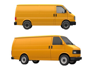 cargo yellow van generic on a transparent background