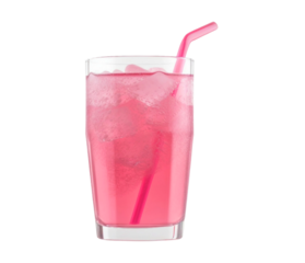 pink lemonade soda on a transparent background