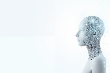 Obraz premium AI Robot and Futuristic Background image