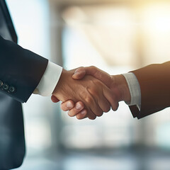Corporate Handshake in Elegant Office: The Power of Partnership and Professional Agreements