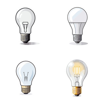 LED Bulb (Light Emitting Diode). simple minimalist isolated in white background vector illustration