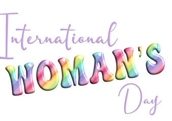International women's day, rainbow, vector graphics for posters, cards, postcards, invitations, banners, advertising, multicolor
