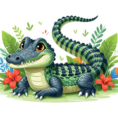 Cute Alligator Vector Cartoon illustration