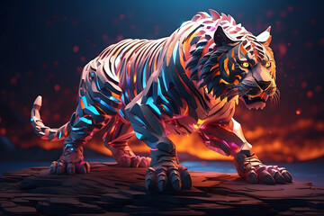 a tiger with an abstract theme