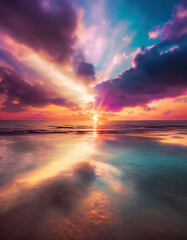 Obraz premium sunset over the ocean