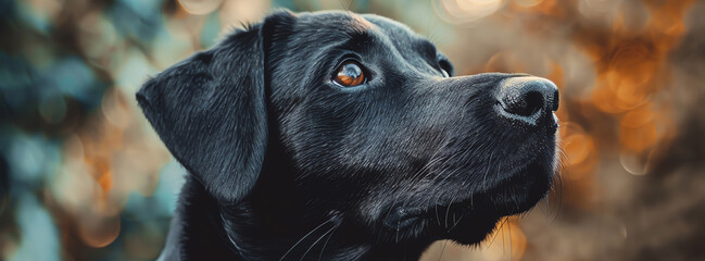 black dog portrait, AI generated - Powered by Adobe