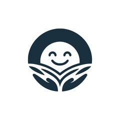 sunny smile happy sun shine logo vector illustration template design