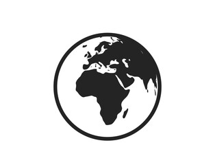 globe icon. Orient, eastern hemisphere of the planet earth. isolated vector image