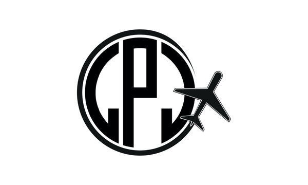 LPJ three initial letter circle tour & travel agency logo design vector template. hajj Umrah agency, abstract, wordmark, business, monogram, minimalist, brand, company, flat, tourism agency, tourist
