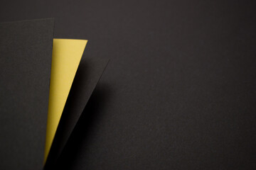 Simple 3d geometric black and yellow background