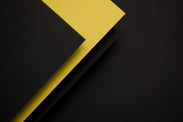 Yellow and black 3d geometric colored paper background