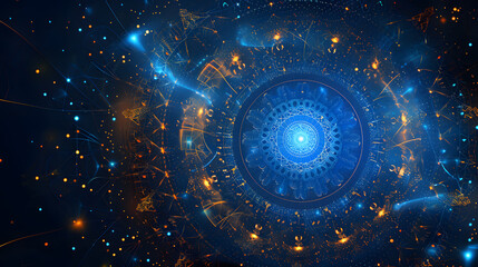 Beautiful bright background on the theme of the Muslim, Arabic holiday of Ramadan with its attributes. AI Generated