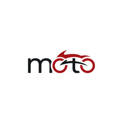 Moto logo with motor bike