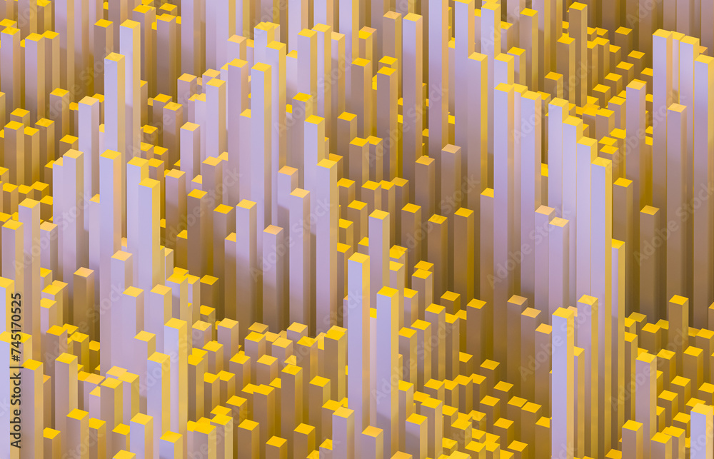 Poster Abstract futuristic business technology background with geometric 3d shape. 3d rendering.