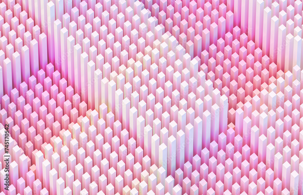Poster Abstract futuristic business technology background with geometric 3d shape. 3d rendering.