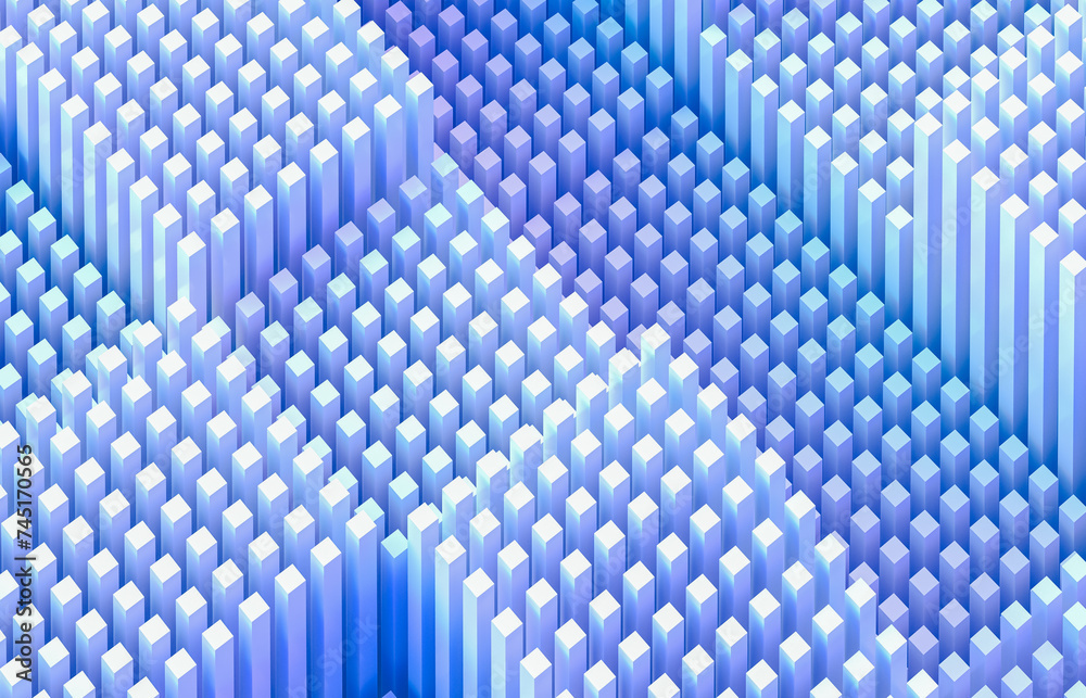 Poster Abstract futuristic business technology background with geometric 3d shape. 3d rendering.