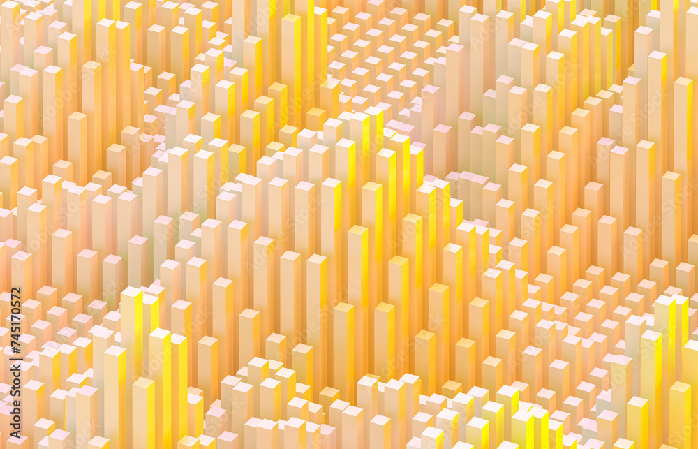 Poster Abstract futuristic business technology background with geometric 3d shape. 3d rendering.